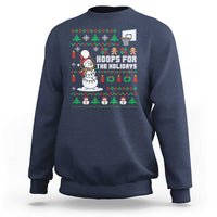 Funny Christmas Basketball Snowmen Sweatshirt Hoops For The Holidays Ugly Sweater - Wonder Print Shop
