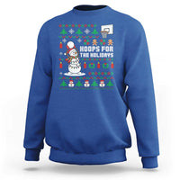 Funny Christmas Basketball Snowmen Sweatshirt Hoops For The Holidays Ugly Sweater - Wonder Print Shop