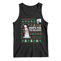 Funny Christmas Basketball Snowmen Tank Top Hoops For The Holidays Ugly Sweater - Wonder Print Shop