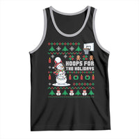 Funny Christmas Basketball Snowmen Tank Top Hoops For The Holidays Ugly Sweater - Wonder Print Shop