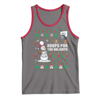 Funny Christmas Basketball Snowmen Tank Top Hoops For The Holidays Ugly Sweater - Wonder Print Shop