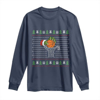 Funny Zombie Hand Basketball Christmas Gift Long Sleeve Shirt - Wonder Print Shop
