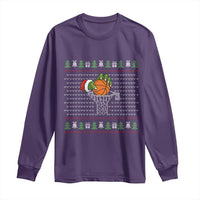 Funny Zombie Hand Basketball Christmas Gift Long Sleeve Shirt - Wonder Print Shop