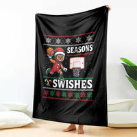 Seasons Swishes Throw Blanket Funny Gingerbread Basketball Christmas Gift - Wonder Print Shop