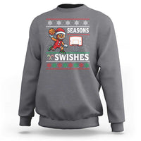 Seasons Swishes Sweatshirt Funny Gingerbread Basketball Christmas Gift - Wonder Print Shop