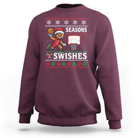 Seasons Swishes Sweatshirt Funny Gingerbread Basketball Christmas Gift - Wonder Print Shop