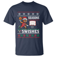 Seasons Swishes T Shirt Funny Gingerbread Basketball Christmas Gift - Wonder Print Shop