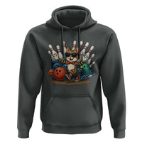 Funny Bowler Gift Hoodie Bowling Cat With Sunglasses - Wonder Print Shop