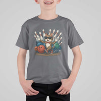 Funny Bowler Gift T Shirt For Kid Bowling Cat With Sunglasses - Wonder Print Shop