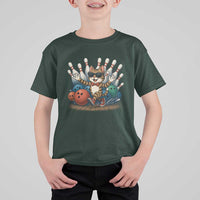 Funny Bowler Gift T Shirt For Kid Bowling Cat With Sunglasses - Wonder Print Shop