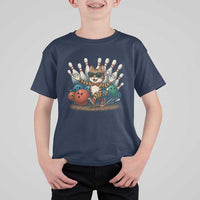 Funny Bowler Gift T Shirt For Kid Bowling Cat With Sunglasses - Wonder Print Shop