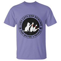 I Like Cats And Bowling And Maybe 3 People T Shirt Funny Cat Lovers - Wonder Print Shop