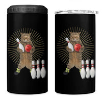 Funny Cat Bowling Meme 4 in 1 Can Cooler Tumbler Gift For Bowlers - Wonder Print Shop