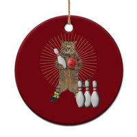 Funny Cat Bowling Meme Ceramic Ornament Gift For Bowlers - Wonder Print Shop