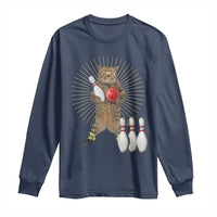 Funny Cat Bowling Meme Long Sleeve Shirt Gift For Bowlers - Wonder Print Shop