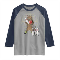 Funny Cat Bowling Meme Raglan Shirt Gift For Bowlers - Wonder Print Shop