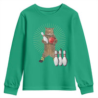 Funny Cat Bowling Meme Youth Sweatshirt Gift For Bowlers - Wonder Print Shop