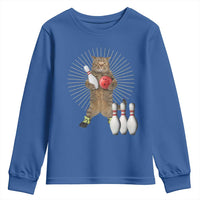 Funny Cat Bowling Meme Youth Sweatshirt Gift For Bowlers - Wonder Print Shop