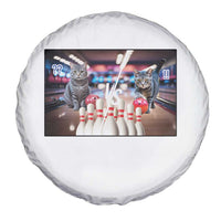 Funny Cats Bowling Battle Spare Tire Cover Gift For Cat Lovers - Wonder Print Shop