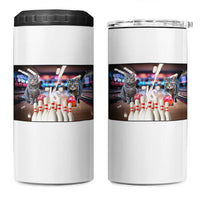 Funny Cats Bowling Battle 4 in 1 Can Cooler Tumbler Gift For Cat Lovers - Wonder Print Shop