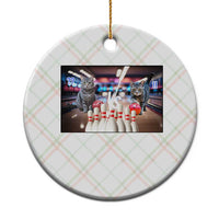 Funny Cats Bowling Battle Ceramic Ornament Gift For Cat Lovers - Wonder Print Shop