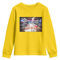 Funny Cats Bowling Battle Youth Sweatshirt Gift For Cat Lovers - Wonder Print Shop