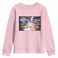 Funny Cats Bowling Battle Youth Sweatshirt Gift For Cat Lovers - Wonder Print Shop