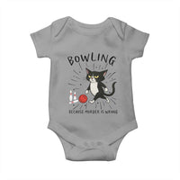 Bowling Because Murder Is Wrong Baby Onesie Funny Cat Lovers Gift - Wonder Print Shop