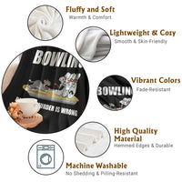 Funny Cat Throw Blanket Bowling Because Murder Is Wrong Gift - Wonder Print Shop