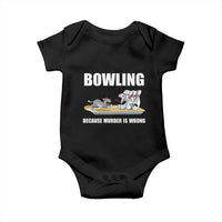 Funny Cat Baby Onesie Bowling Because Murder Is Wrong Gift - Wonder Print Shop