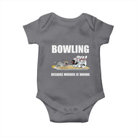 Funny Cat Baby Onesie Bowling Because Murder Is Wrong Gift - Wonder Print Shop