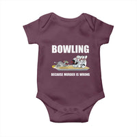Funny Cat Baby Onesie Bowling Because Murder Is Wrong Gift - Wonder Print Shop