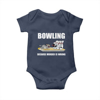 Funny Cat Baby Onesie Bowling Because Murder Is Wrong Gift - Wonder Print Shop