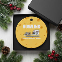 Funny Cat Ceramic Ornament Bowling Because Murder Is Wrong Gift - Wonder Print Shop