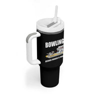 Funny Cat Tumbler With Handle Bowling Because Murder Is Wrong Gift - Wonder Print Shop