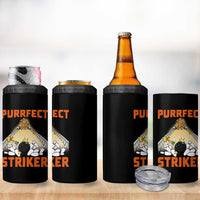 Funny Cat Bowling Gift 4 in 1 Can Cooler Tumbler Purrfect Striker - Wonder Print Shop