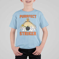 Funny Cat Bowling Gift T Shirt For Kid Purrfect Striker - Wonder Print Shop