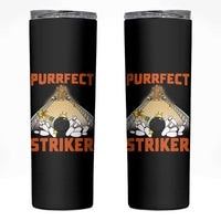 Funny Cat Bowling Gift Skinny Tumbler Purrfect Striker - Wonder Print Shop