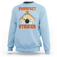 Funny Cat Bowling Gift Sweatshirt Purrfect Striker - Wonder Print Shop