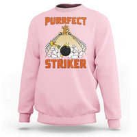 Funny Cat Bowling Gift Sweatshirt Purrfect Striker - Wonder Print Shop