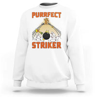 Funny Cat Bowling Gift Sweatshirt Purrfect Striker - Wonder Print Shop