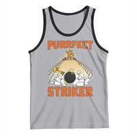 Funny Cat Bowling Gift Tank Top Purrfect Striker - Wonder Print Shop