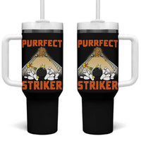 Funny Cat Bowling Gift Tumbler With Handle Purrfect Striker - Wonder Print Shop
