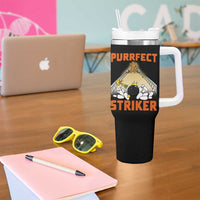 Funny Cat Bowling Gift Tumbler With Handle Purrfect Striker - Wonder Print Shop