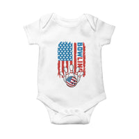 American Flag Patriotic Bowling Baby Onesie Bowler Gift - Wonder Print Shop