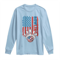 American Flag Patriotic Bowling Long Sleeve Shirt Bowler Gift - Wonder Print Shop