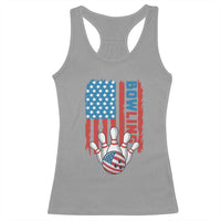 American Flag Patriotic Bowling Racerback Tank Top Bowler Gift - Wonder Print Shop