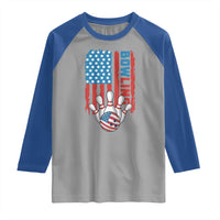 American Flag Patriotic Bowling Raglan Shirt Bowler Gift - Wonder Print Shop