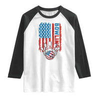 American Flag Patriotic Bowling Raglan Shirt Bowler Gift - Wonder Print Shop