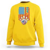 American Flag Patriotic Bowling Sweatshirt Bowler Gift - Wonder Print Shop